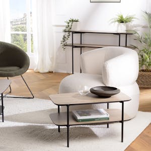 Table basse double plateau effet bois LANDAISE